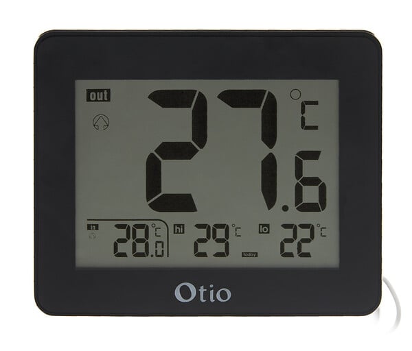 OTIO - Lot de 2 thermomètres intérieur extérieur filaires Noir - Otio - large