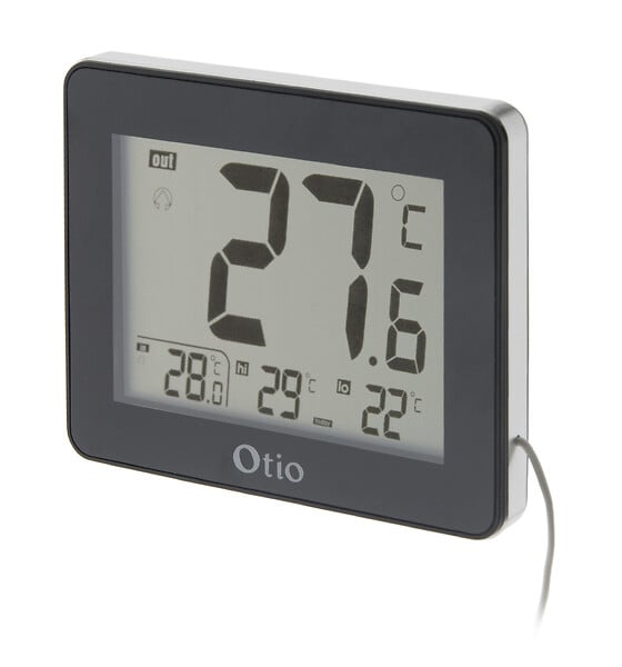 OTIO - Lot de 2 thermomètres intérieur extérieur filaires Noir - Otio - large