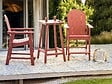 BELIANI - Table de bar de jardin ADIRONDACK 60 cm 59 cm Matière synthétique Rouge - vignette