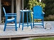 BELIANI - Table de bar de jardin ADIRONDACK 60 cm 59 cm Matière synthétique Bleu - vignette