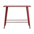 OVIALA - Table haute de jardin et 4 tabourets en métal rouge - New York - vignette