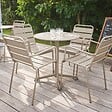 OVIALA - Ensemble table de jardin et 4 fauteuils métal taupe - Palavas - vignette