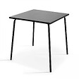 OVIALA - Ensemble table de jardin carrée et 4 fauteuils acier gris - Palavas - vignette