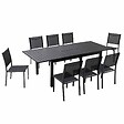 OVIALA - Ensemble table de jardin en aluminium avec 8 chaises  - Butterfly - vignette