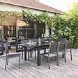 OVIALA - Ensemble table de jardin en aluminium avec 8 chaises  - Butterfly - vignette
