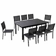 OVIALA - Ensemble table de jardin en aluminium avec 8 chaises  - Butterfly - vignette