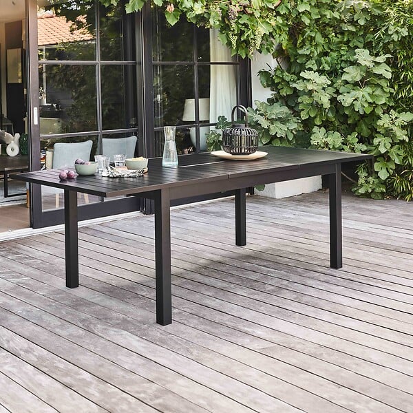 OVIALA - Ensemble table de jardin en aluminium avec 8 chaises  - Butterfly - large