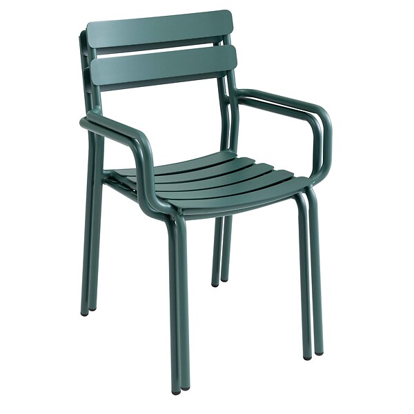 OVIALA - Ensemble table de terrasse 70cm et 2 fauteuils vert foncé - Almada - large