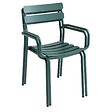 OVIALA - Ensemble table de terrasse 70cm et 2 fauteuils vert foncé - Almada - vignette