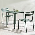 OVIALA - Ensemble table de terrasse 70cm et 2 chaises vert foncé - Almada - vignette