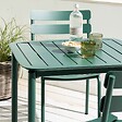 OVIALA - Ensemble table de terrasse 70cm et 2 chaises vert foncé - Almada - vignette