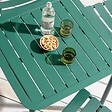 OVIALA - Ensemble table de terrasse 70cm et 2 chaises vert foncé - Almada - vignette