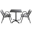 OVIALA - Ensemble table de jardin bistrot et 2 chaises en aluminium gris - Cardiff - vignette