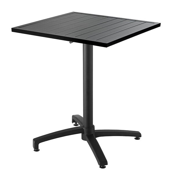 OVIALA - Ensemble table de jardin bistrot et 2 chaises en aluminium gris - Cardiff - large