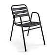 OVIALA - Ensemble table de jardin bistrot et 2 chaises en aluminium gris - Cardiff - vignette