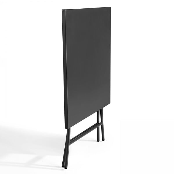 OVIALA - Ensemble table de jardin pliante et 2 chaises acier gris - Palavas - large