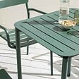 OVIALA - Ensemble table de terrasse 70cm et 4 fauteuils vert foncé - Almada - vignette