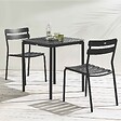 OVIALA - Ensemble table de terrasse 70cm et 2 chaises noir - Almada - vignette