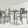 OVIALA - Ensemble table de terrasse 70cm et 4 chaises vert foncé - Almada - vignette