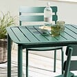 OVIALA - Ensemble table de terrasse 70cm et 4 chaises vert foncé - Almada - vignette