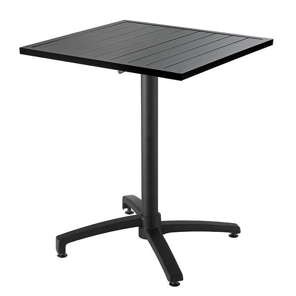 OVIALA - Ensemble table de jardin bistrot 70cm et 2 chaises en aluminium gris - Cardiff - large