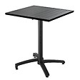 OVIALA - Ensemble table de jardin bistrot 70cm et 2 chaises en aluminium gris - Cardiff - vignette