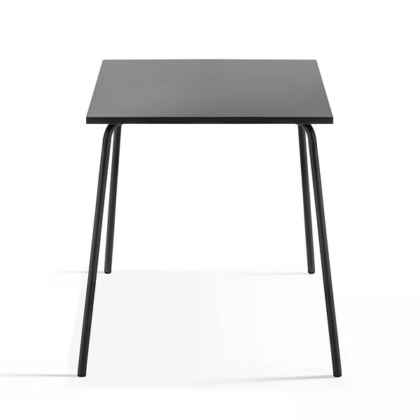 OVIALA - Ensemble table de terrasse et 4 chaises en métal gris - Palavas - large