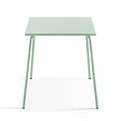 OVIALA - Ensemble table de jardin carrée et 4 fauteuils acier vert sauge - Palavas - vignette