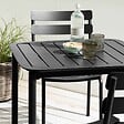 OVIALA - Ensemble table de terrasse 70cm et 4 chaises noir - Almada - vignette