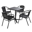 OVIALA - Ensemble table de jardin bistrot et 4 chaises en aluminium gris - Cardiff - vignette