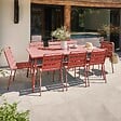 OVIALA - Ensemble table de jardin et 8 chaises en métal argile - Palavas - vignette