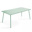 OVIALA - Ensemble table de jardin et 8 fauteuils en métal vert sauge - Palavas - vignette