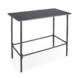 OVIALA - Ensemble table haute de jardin et 6 chaises en métal gris - Palavas - vignette