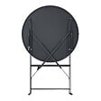 OVIALA - Table de terrasse ronde pliante et 2 chaises pliantes anthracite - Annecy - vignette