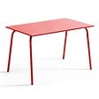 OVIALA - Ensemble table de jardin et 4 fauteuils en métal rouge - Palavas - vignette