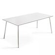 OVIALA - Ensemble table de jardin et 6 fauteuils en métal blanc - Palavas - vignette