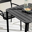 OVIALA - Ensemble table de terrasse 70cm et 4 fauteuils noir - Almada - vignette