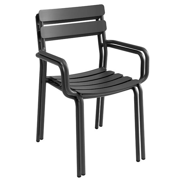 OVIALA - Ensemble table de terrasse 70cm et 4 fauteuils noir - Almada - large