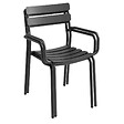 OVIALA - Ensemble table de terrasse 70cm et 4 fauteuils noir - Almada - vignette