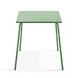 OVIALA - Ensemble table de jardin carrée et 2 chaises acier vert cactus - Palavas - vignette