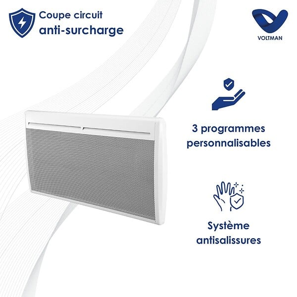 VOLTMAN - Lot de 2 chauffages électriques panneaux rayonnants 2000W - Voltman - large