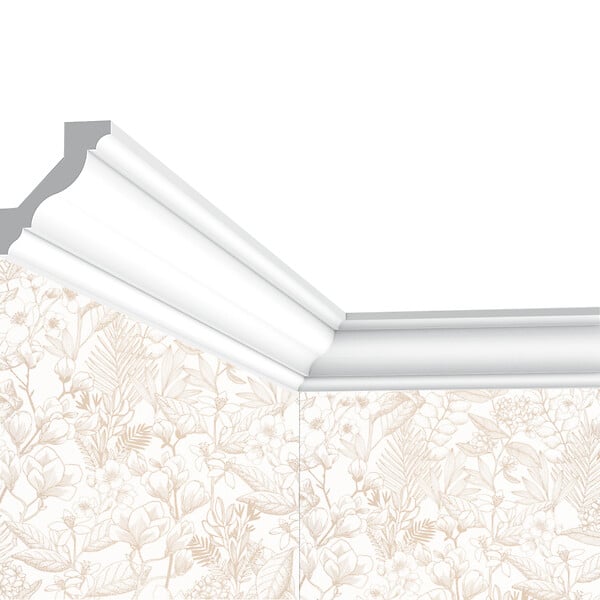 SANS - Corniche plafond Cimaises et plus C15 - 4,5x4,1x200cm (h x p x L) - moulure décorative polymère - large