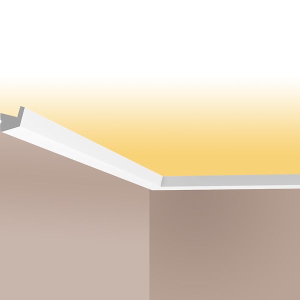 SANS - Corniche plafond Cimaises et Plus C07 - 2,7x2,7x200cm (h x p x L) - moulure décorative polyuréthane - large