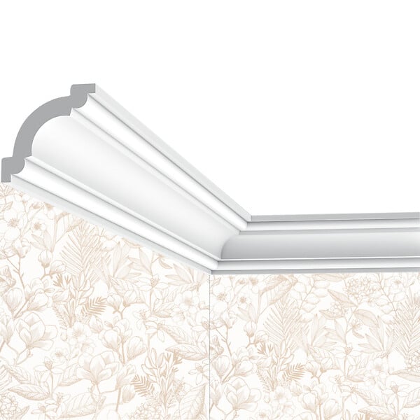 SANS - Corniche plafond Cimaises et Plus C09 - 5x5x200cm (h x p x L) - moulure décorative polyuréthane - large