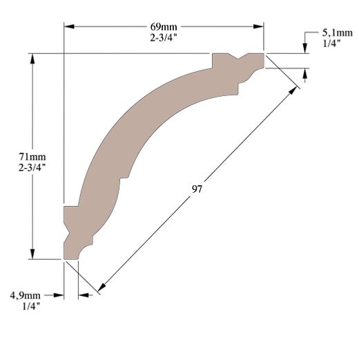 SANS - Corniche plafond Cimaises et Plus C05 - 7x7x200cm (h x p x L) - moulure décorative polyuréthane - large