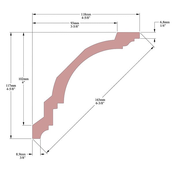 SANS - Corniche plafond Cimaises et Plus C06 - 12x12x200cm (h x p x L) - moulure décorative polyuréthane - large