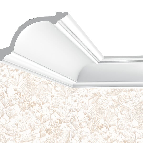 SANS - Corniche plafond Cimaises et plus C02 - 15,6x10,3x200cm (h x p x L) - moulure décorative polyuréthane - large