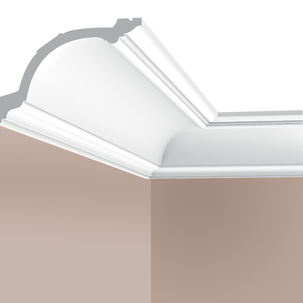 SANS - Corniche plafond Cimaises et plus C02 - 15,6x10,3x200cm (h x p x L) - moulure décorative polyuréthane - large