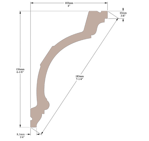 SANS - Corniche plafond Cimaises et plus C02 - 15,6x10,3x200cm (h x p x L) - moulure décorative polyuréthane - large