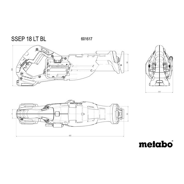 METABO - Scie sabre METABO 32mm 18V SSEP 18 LT BL - Pick+Mix (vendu sans batterie) coffret metaBOX - large